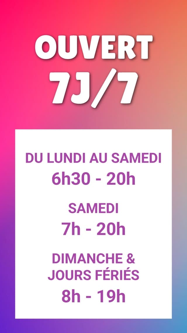 Visuel horaires d’ouverture pour bureau de tabac