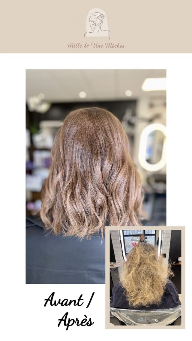 Visuel avant / après transformation capillaire