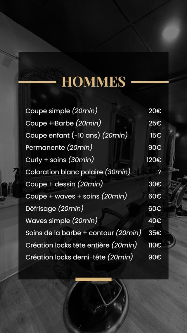 Visuel prestations et tarifs homme