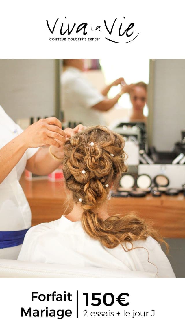 Visuel forfait mariage / chignon pour salon de coiffure